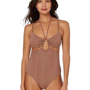 Andie The Casablanca Latte One Piece Swimsuit Size Med Color Latte MSRP $128